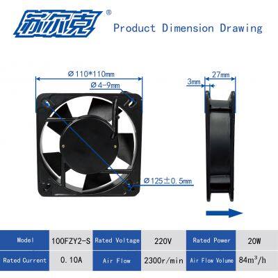 110*110*25mm Square Fan Motor 11025 Industrial AC 110V 230V 400V Axial Exhaust Cooling Fan110V 230V 400V