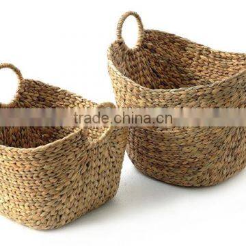 High quality best selling eco-friendly Set of natural water hyancinth market basket with handle from Vietnam