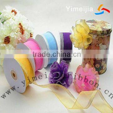 3/4 inch sheer organza nylon wired ribbon