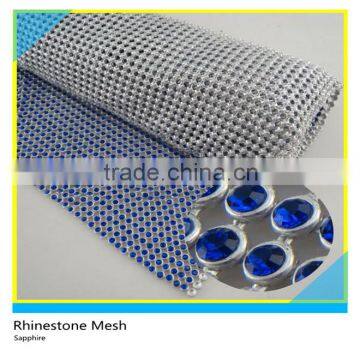 Hotfix Crystal Mesh Fabric Ss10 3mm Sapphire Crystal Silver Base 44x120cm Roll