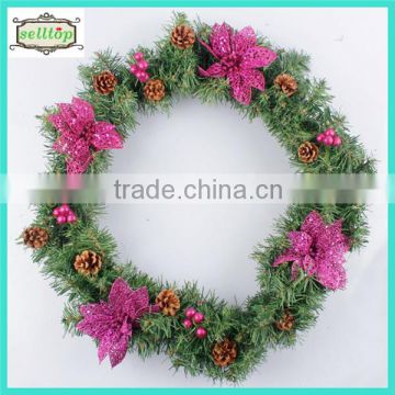 2014 new design cheap direct factory christmas rattan wreath