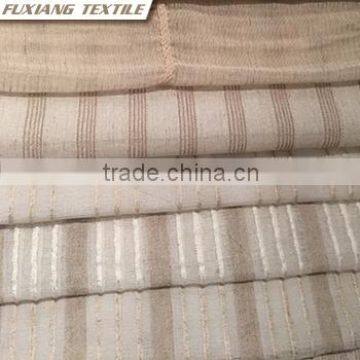 100% Polyester Faxu Linen Stripe Window Curtain Fabric photo-2