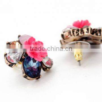 Wholesale Woman Fashion Crystal Earring Flower Diamond Stud Earrings photo-4