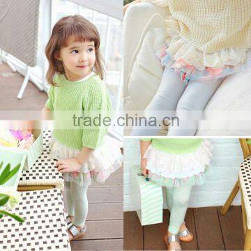 children girl's divided skirt,cotton designs.2014 New Arrival