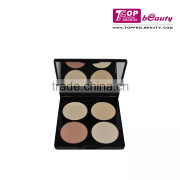 High quality! 4 color concealer makeup square shaped palette with mirror