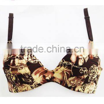 flower print sexy fancy bra,comfortable seamless ladies mature bra