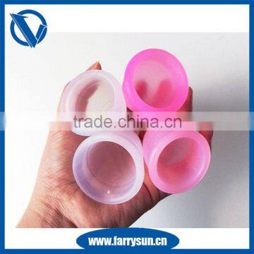 2015 Wholesale price silicon menstrual cup with long stem and instructions, menstrual cup virgin