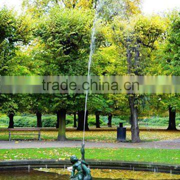 Bronze kid and goose fountain statue