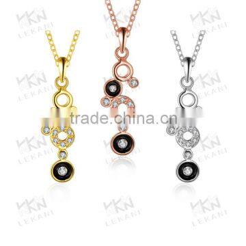 three more colors circular geometic necklaces white/ rose gold/gold