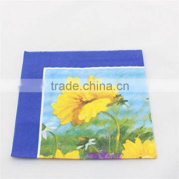 printed paper napkin with flower image