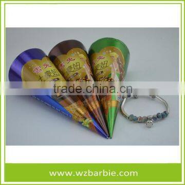 Wholesale Aluminum Foil Ice Cream Cone Paper Sleeve With Logo Printing