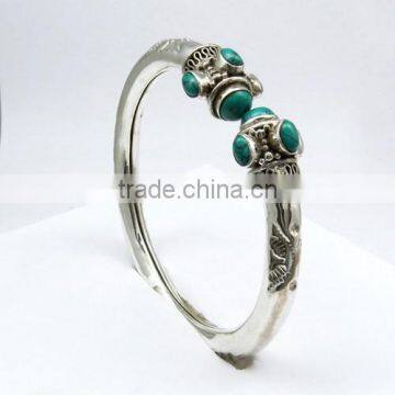 Turquoise !! Trendy Stylish 925 Sterling Silver Bangles, Silver Jewellery, Sterling Silver Jewellery