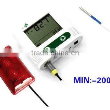 External probe sound & light alarm ultralow temperature data logger