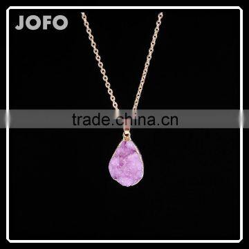 Latest Design Druzy Necklace Drusy Pendant Charm Necklace Agate Connector Pendant Necklace Gold Jewelry SMJ0123