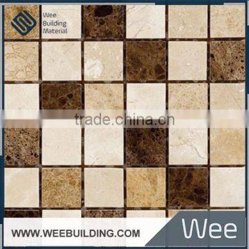 Crema Marfil mixed Dark Emperador Marble Mosaic