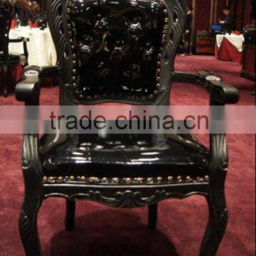 Black wooden dining arm chair XYD121