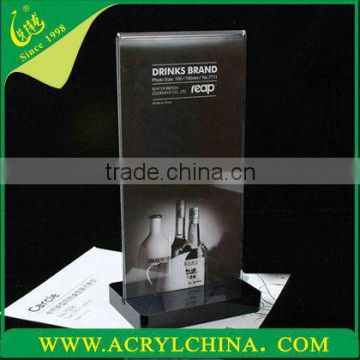 acrylic menu displays made in china/acrylic brothure stand