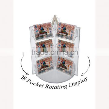 18 Pocket Acrylic Spinning Business or Gift Card Holder Counter top Rack Display