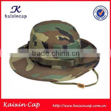 customize high quality camo string designed wide brim bucket hat