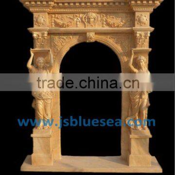 red natural marble main door frame
