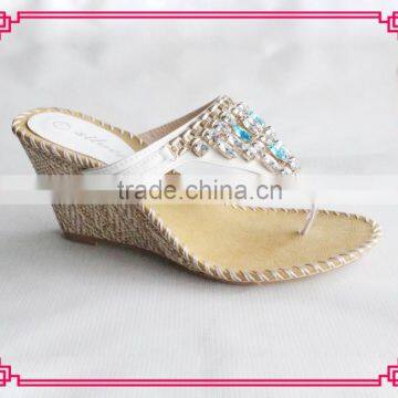 new arrival fashion flip flops formal diamonds sexy wedge slippers