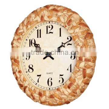 Retro Home Decor Rattan Modern Polyresin Oversized Wall Clock