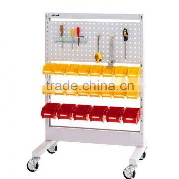 Various types of sturdy hole pegboard for tool parts storage