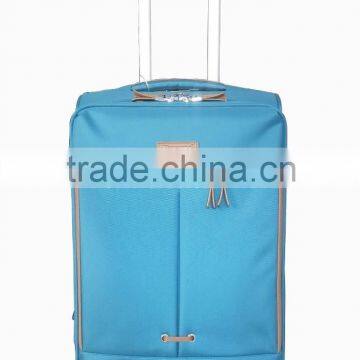 500D silk fabric match color trolley and wheels soft trolley set with golden satin lining