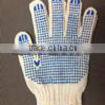 Polyester PVC Dotted White Cotton Work Labor Gloves photo-2