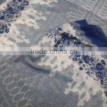 Wholesale Flower Design Printed Plain 100% Viscose Scarf photo-4