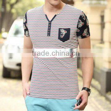 New stylish men's short sleeve hooded shirt