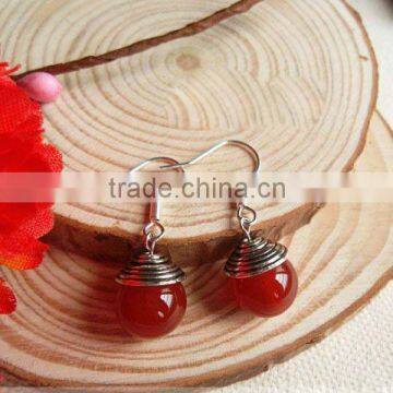 Beads wholesale earring red agate beads earring jewelry