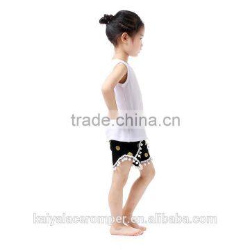 2016 Wholesale Children's Boutique Tank Top Home Wear Set Kids Clothes Set Gold Dot Shorts Baby Girl Outfit photo-2