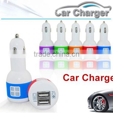 New Arrival~Latest Unique Design Colorful 5V 2A/3A Dual USB Car Charger for Smartphone/Tablet