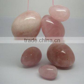 Drilled Gemstone Rose Quartz Eggs For Love