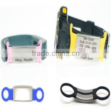 id Watch Tag Engrave Metal Silicone id Bracelet Metal Tag
