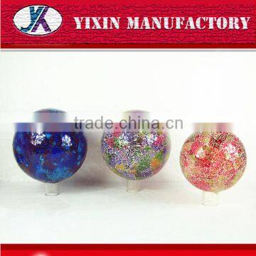Flower mirror crackle glass chrome gazing ball