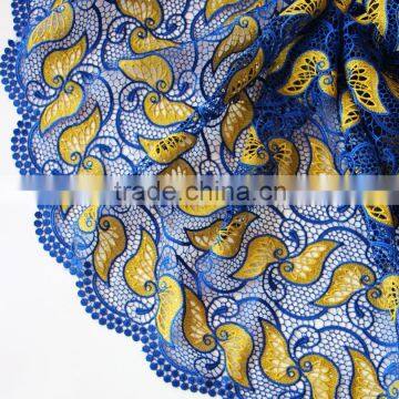 Yifangbo wholesale high quality african guipure lace / guipure lace underwear / royal blue guipure lace for big party