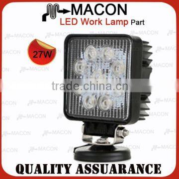 heavy equipment 27W led flood work light Driving On Truck,Jeep, Atv,4WD,Boat,Mining LED driving light