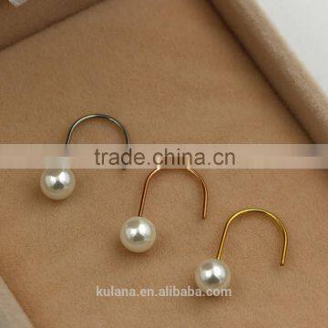 U shape Pearl earring designs simple kashmiri earrings designs ES7101