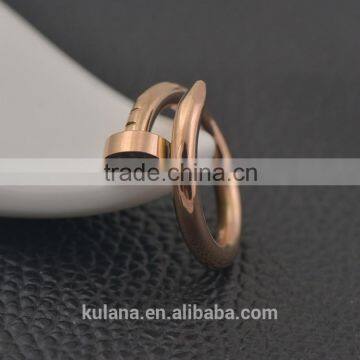 2015 Rose gold rings for girls twisted nail rings