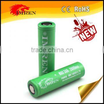 HOT!! IMRNE IMR 18650 2600mah 38a battery IMREN 18650 38A 3.7v imren 18650 mod vaporizer batteries