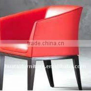 red fabric leisure chair