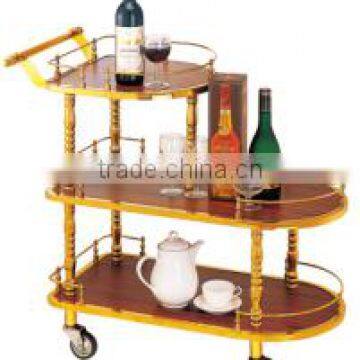 sweet heart -star Superior hotel wine beer luxury service stainless steel trolley cart airport three layers trolley