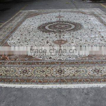 persian modern large size hand knotted silk rug handmade silk carpet