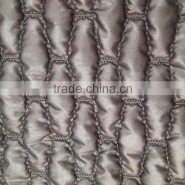 Padded winter embroidery quilting jacket/garment fabric