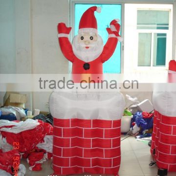 inflatable Christmas decoration Santa in chimney with up and down movement