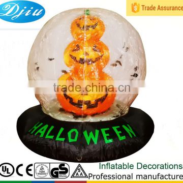 DJ-XT-54 inflatable three smile pumpkins with small bats lighted halloween garden decoration