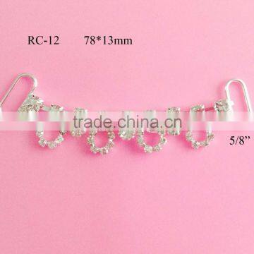 Stock hot selling rhinestone connector for headband/hairwear(RC-12)