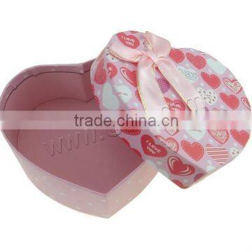 Jewelry Gift Box, Paper, with Satin Ribbon, Heart, with letter pattern, light purple gift packaging box